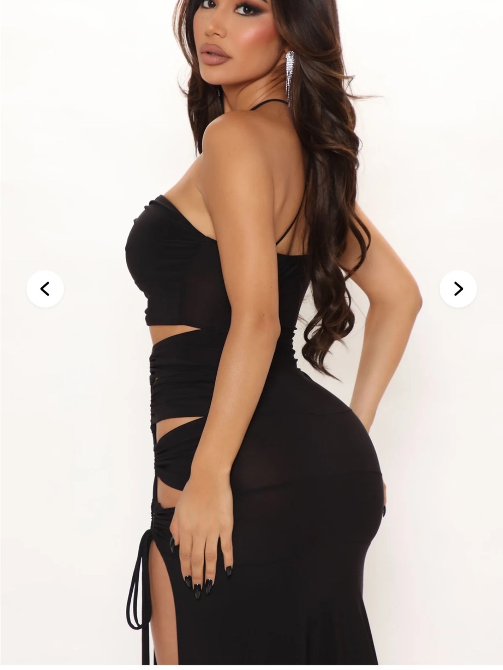 Fashion Nova Black Lace-Up Cutout Maxi Dress 🔥 - Picture 4 of 9